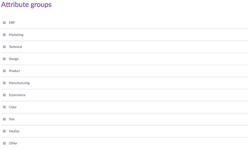 Attribute groups in the Akeneo UI