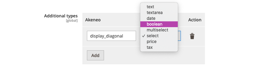 Attribute type mapping